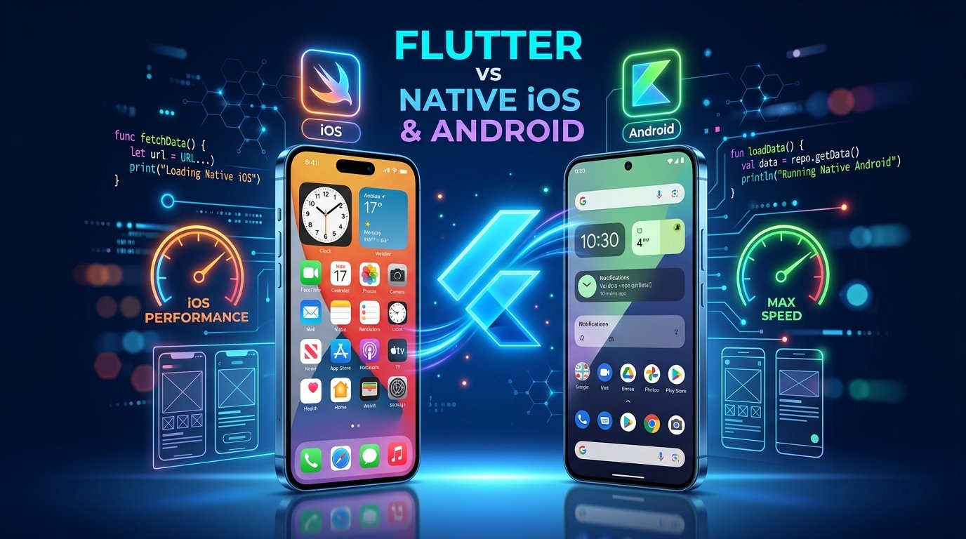 Flutter vs Native iOS & Android in 2026: Cost, Performance & Time-to-Market